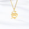 Ancient English Alphabet Initials Necklace Stainless Steel Necklace