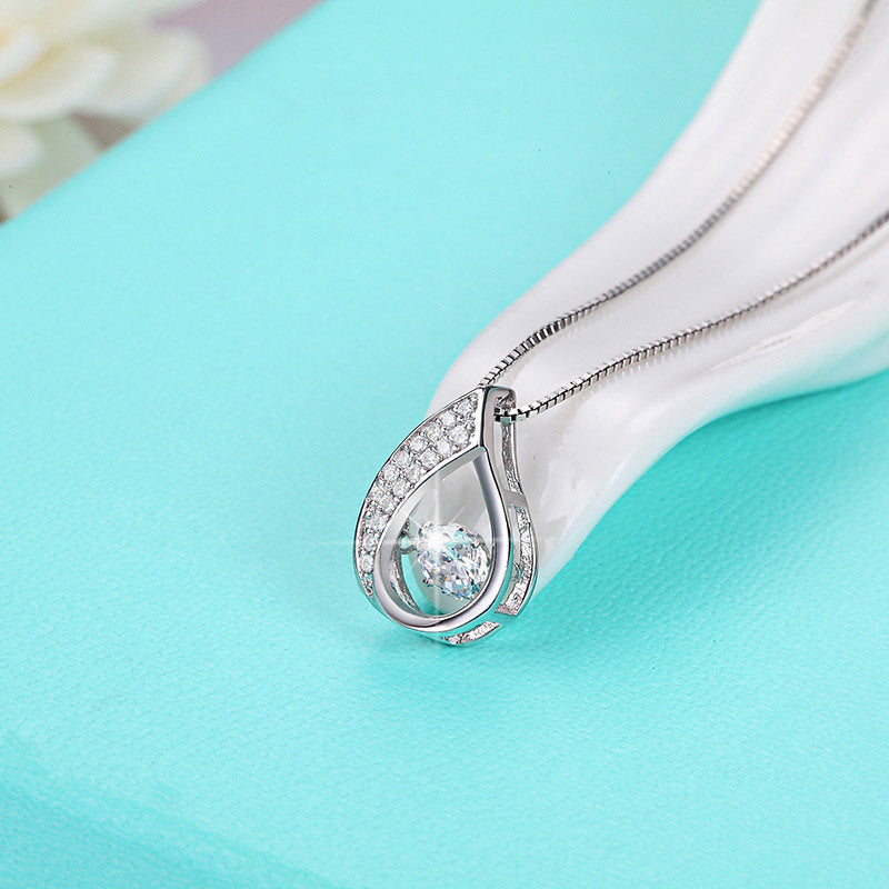 PurePearl Raindrop Beating Heart Necklace
