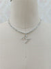 Custom silver tennis personalized name choker initial letter pendant necklace