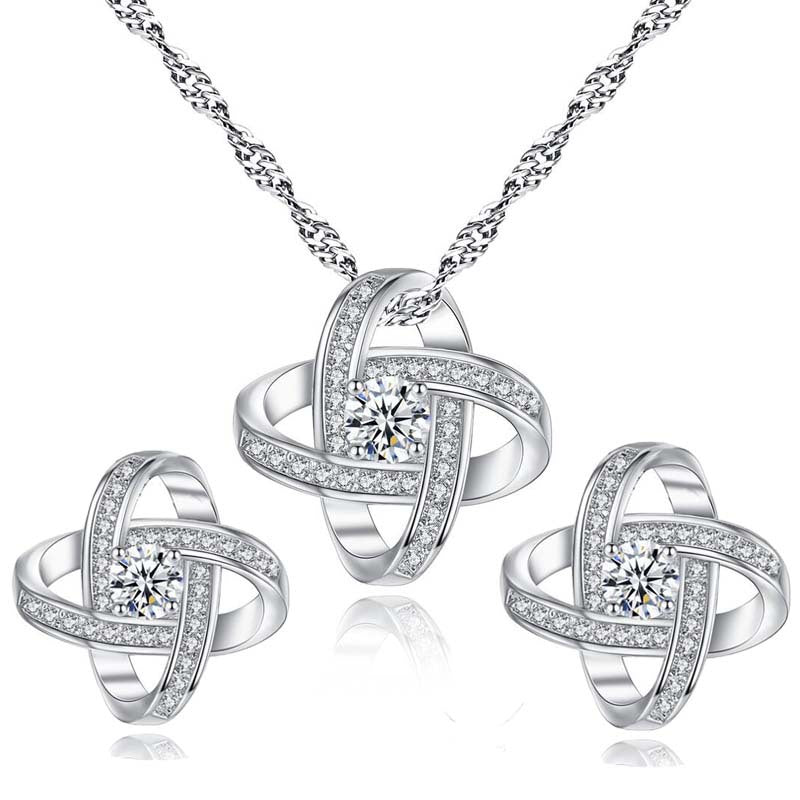 Eternal Star Necklace Earrings Jewelry Set