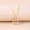 Crystal Letter Necklace Gold Name Initial Alphabet Oval Pendant Necklaces For Women